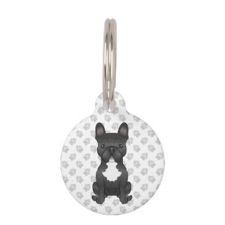 Black And White French Bulldog Dog &amp; Pet's Info Pet ID Tag