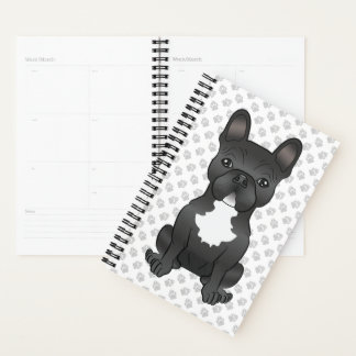 Black And White French Bulldog / Frenchie Cute Dog Planner