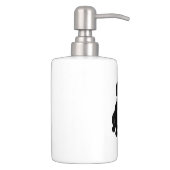 Black and White French Bulldog Soap Dispenser & Toothbrush Holder (Right)