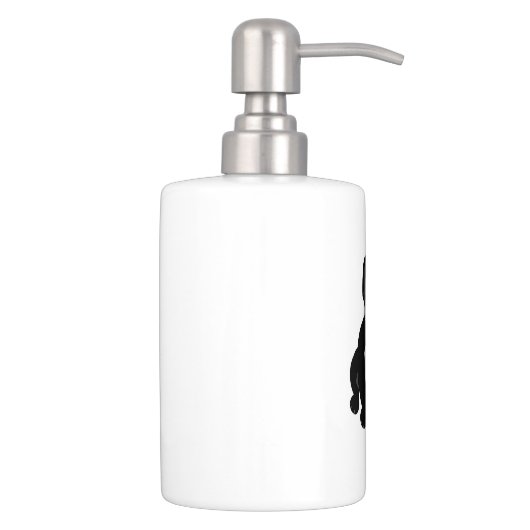 Black and White French Bulldog Soap Dispenser & Toothbrush Holder (Right)