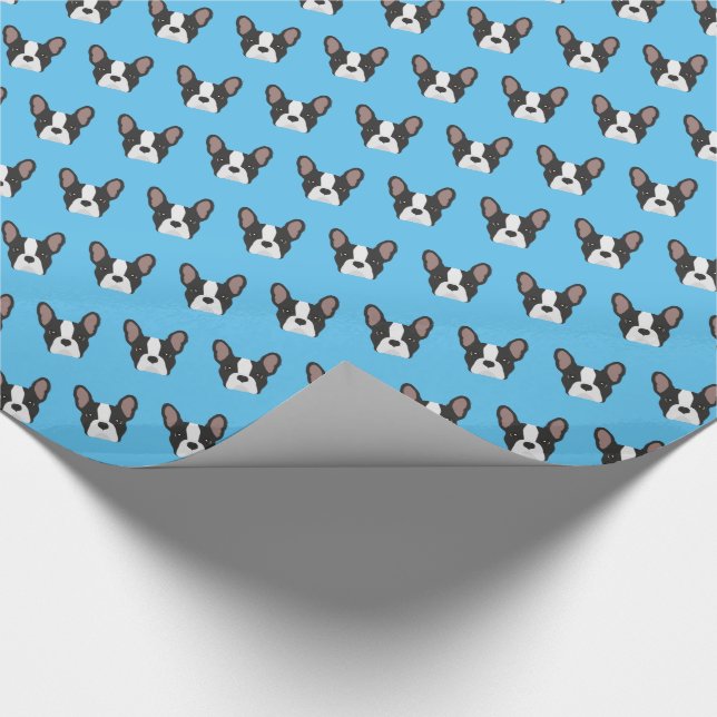Black and White French Bulldog Wrapping Paper (Corner)