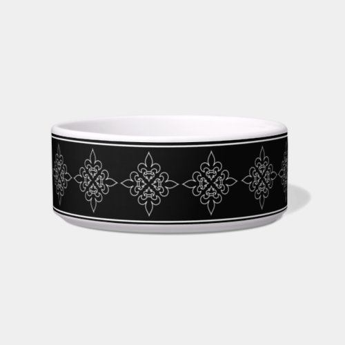 Black and White French Fleur De Lis Design Bowl