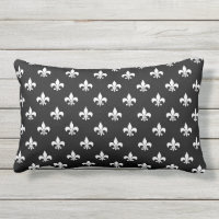 Black and White French Fleur de Lis Outdoor