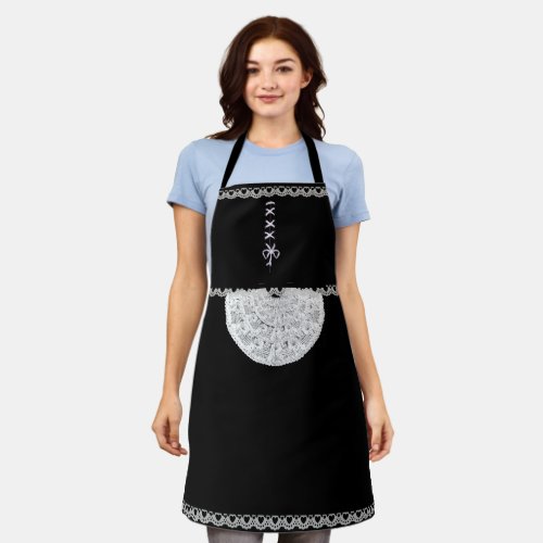 Black and White French Maid Apron