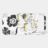 Black and white French Script Floral iPhone 4 case (Back (Horizontal))
