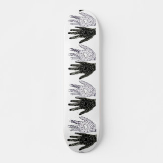 Black and White Friendship Hands Skateboard Deck