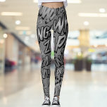 Black and White Fun Comic Book Pop Art Sounds Leggings<br><div class="desc">Fun trendy superhero comic book pop leggings that are sure to get you noticed. Be you and treat yourself or someone that you know who loves making a statement with these cool,  unique designer leggings. Add some zap pow and wham to your day today!
Designed by Thisisnotme©</div>
