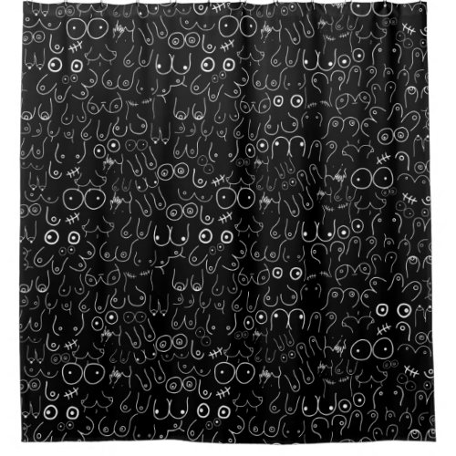 black and white fun design shower curtain