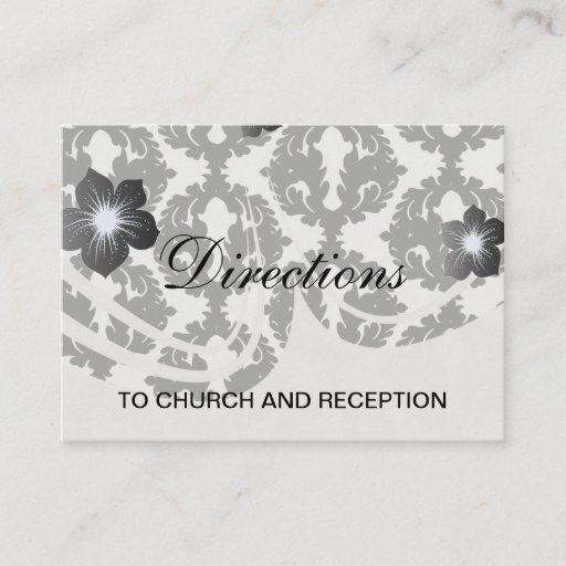 Customizable black and white funky damask pattern business cards
