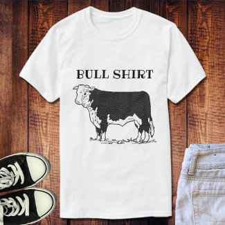 Black And White Funny Bull Shirt