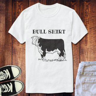 Black And White Funny Bull Shirt