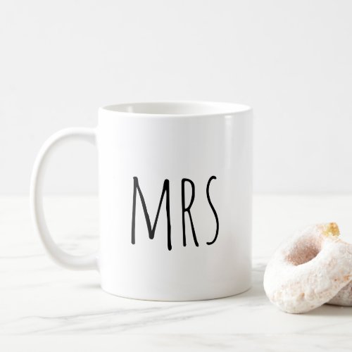 Black and white funny cute simple typography Mrs Coffee Mug