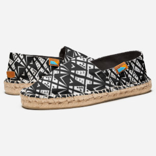 Black and White Funny Geometric Pattern Modern Espadrilles
