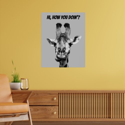 Black and white Funny Giraffe Poster