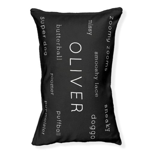 Black and White Funny Nicknames Printed Name Dog Pet Bed Zazzle