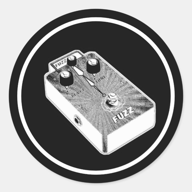 Black and White Fuzz Classic Round Sticker (Front)