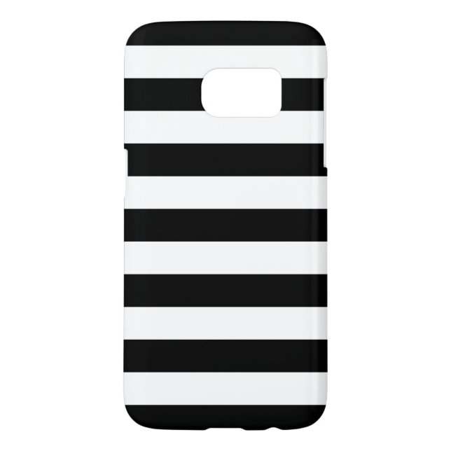 Black and White Galaxy S7 Cases - Nautical Stripe (Back)