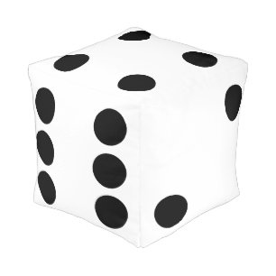 black and white game room dice cube shape pouf