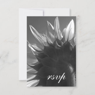 Black and White Garden Sunflower Wedding RSVP Card
