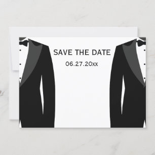 Black And White Gay Wedding Save The Dates Date