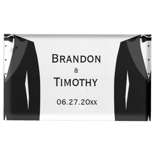 Black And White Gay Wedding Table Card Holder