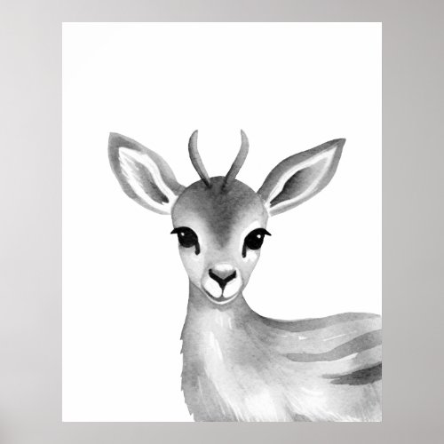 Black and White Gazelle Print