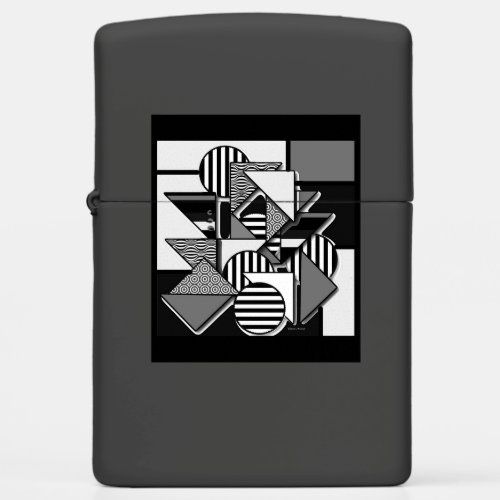 Black and White Geo Abstract  Zippo Lighter