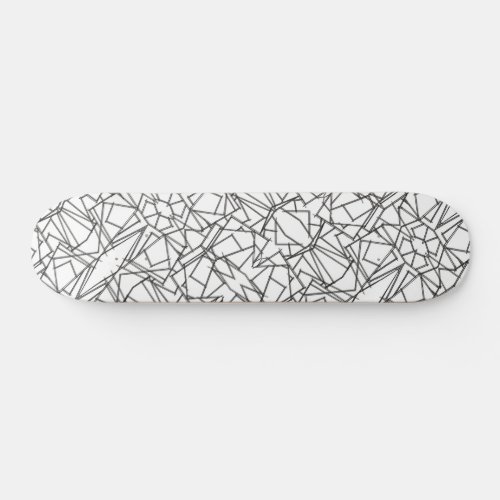 Black And White Geometric_Abstract Pattern Skateboard