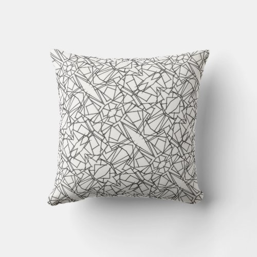 Black And White Geometric_Abstract Pattern Throw Pillow