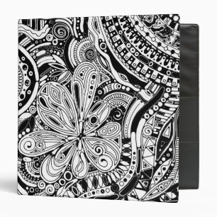 Black And White Geometric Art 15 3 Ring Binder