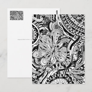 Black And White Geometric Art 15 Postcard