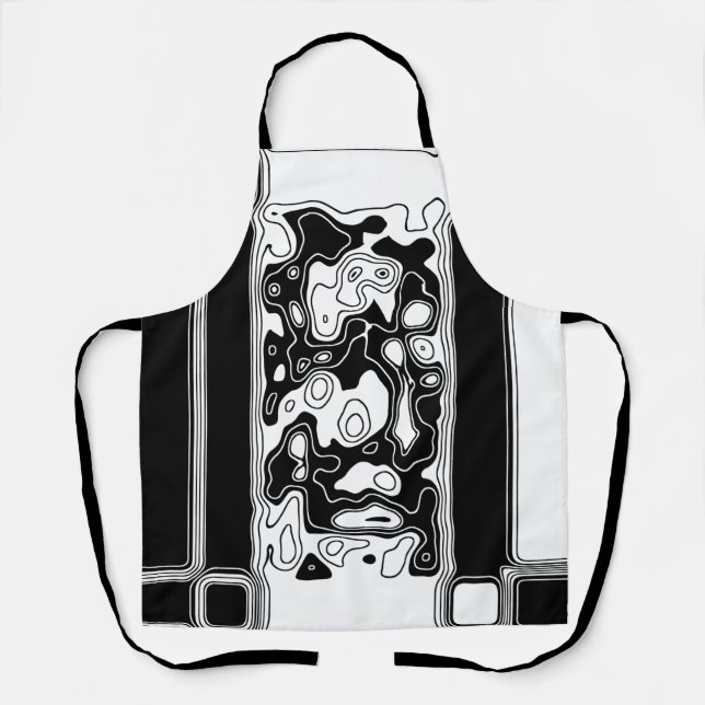 Black And White Geometric Art 1 Apron (Front)