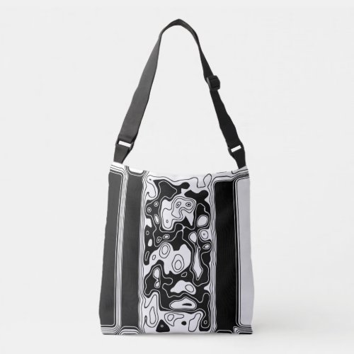 Black And White Geometric Art 1 Crossbody Bag