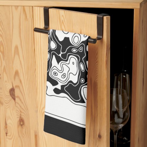 Black And White Geometric Art 1 Kitchen Towel