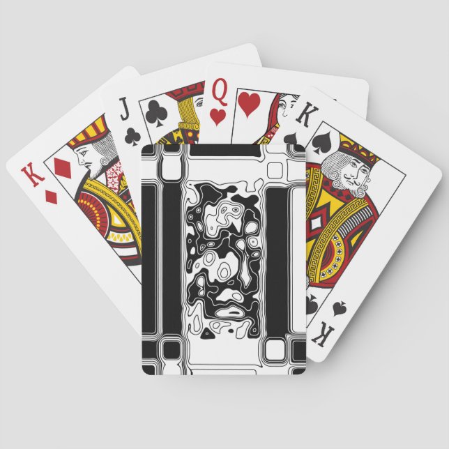 Black And White Geometric Art 1 Poker Cards (Back)