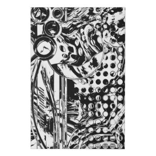 Black And White Geometric Art 20 Faux Canvas Print