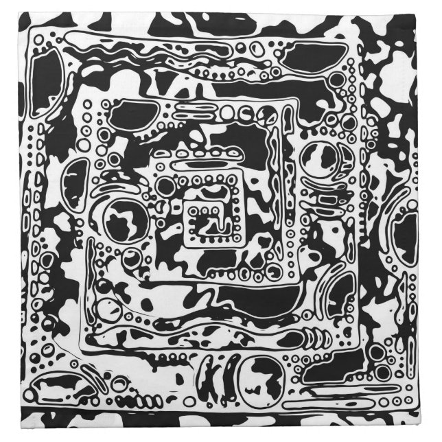 Black And White Geometric Art 25 Cloth Napkin (Front)