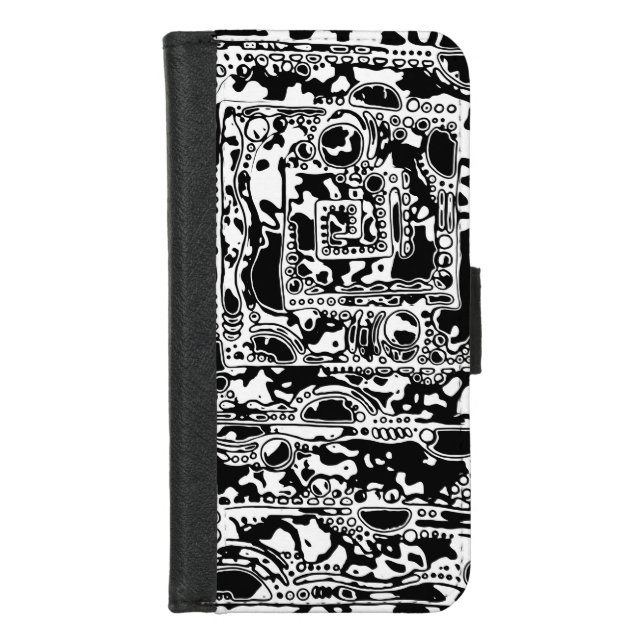 Black And White Geometric Art 25 iPhone Wallet Case (Front)
