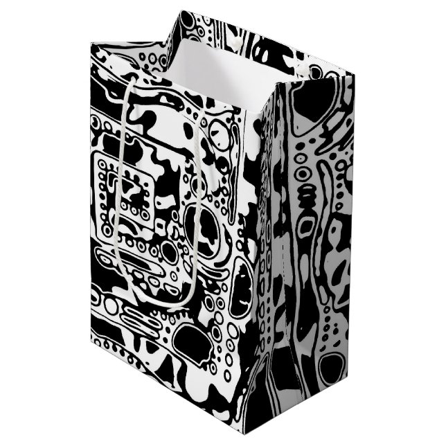 Black And White Geometric Art 25 Medium Gift Bag (Front Angled)