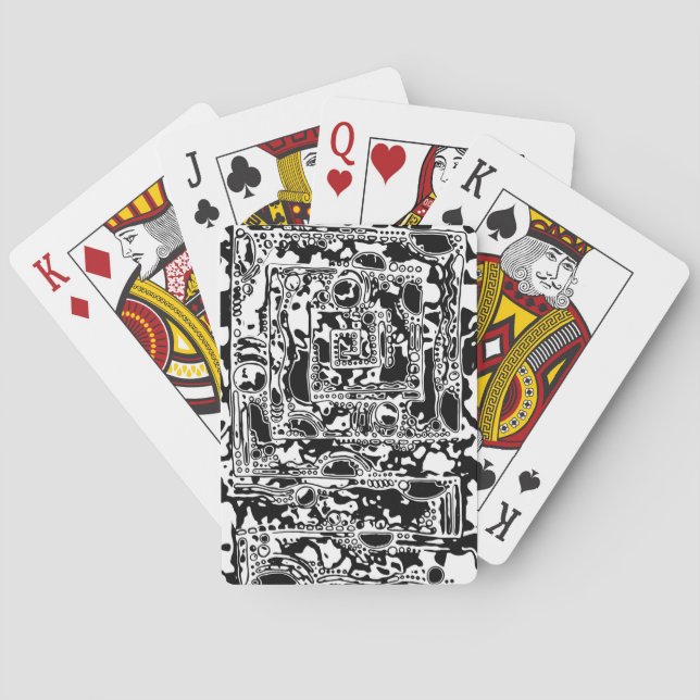 Black And White Geometric Art 25 Poker Cards (Back)