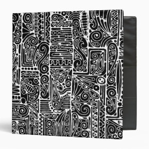 Black And White Geometric Art 2 3 Ring Binder