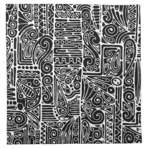 Black And White Geometric Art 2 Cloth Napkin