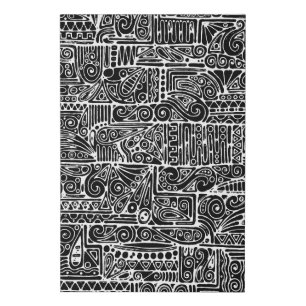Black And White Geometric Art 2 Faux Canvas Print