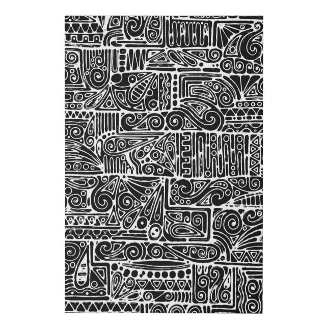 Black And White Geometric Art 2 Faux Canvas Print (Front)