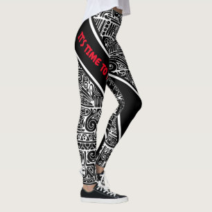 Black And White Geometric Art 2 Leggings