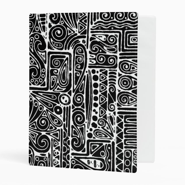 Black And White Geometric Art 2 Mini Binder (Front/Inside)