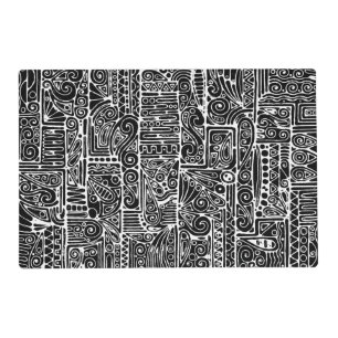 Black And White Geometric Art 2 Placemat