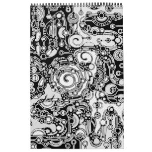 Black And White Geometric Art 3 Calendar