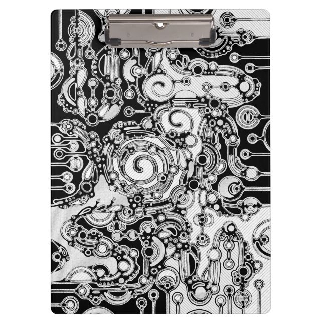 Black And White Geometric Art 3 Clipboard (Front)