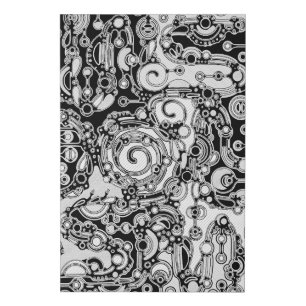Black And White Geometric Art 3 Faux Canvas Print